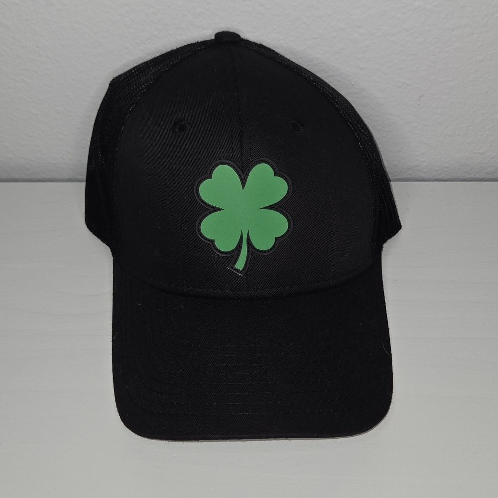 Black Cap with Green Shamrock